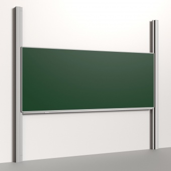 Pylonentafel, 300x120 cm, 1-flächig, höhenverstellbar, Stahlemaille grün 
